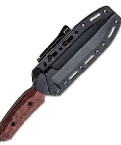 Viper Knives Fearless Fixed Blade 4020CR, 6.0" Sleipner Black PVD Coated Single Edge Dagger, Red Canvas Burlap Micarta Handles, Kydex Sheath -Knifeworks Sales Store VP4020CRnb 83992.1620919056