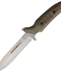 Viper Knives Fearless Fixed Blade 4018CG, 6.0" Sleipner Stonewash Single Edge Dagger, Green Canvas Burlap Handles, Kydex Sheath