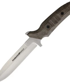 Viper Knives Fearless Fixed Blade 4018CM, 6.0" Sleipner Stonewash Single Edge Dagger, Brown Canvas Burlap Handles, Kydex Sheath