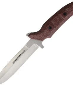 Viper Knives Fearless Fixed Blade 4018CR, 6.0" Sleipner Stonewash Single Edge Dagger, Red Canvas Burlap Handles, Kydex Sheath