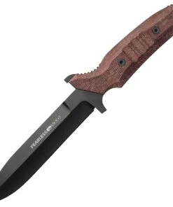 Viper Knives Fearless Fixed Blade 4020CR, 6.0" Sleipner Black PVD Coated Single Edge Dagger, Red Canvas Burlap Micarta Handles, Kydex Sheath