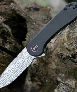 We Knife Co. WE Knife Elementum Frame Lock - Blk Ti (3" Hakkapella Damasteel) WE18062X-DS1
