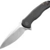 WE Knife Co. Kitefin 2001G, 3.24" CPM-S35VN Satin Plain Blade, Black Stonewashed Titanium Handles