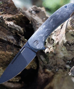 WE Knife Co. Saakshi - Marble CF / Blue Ti (3.3" CPM-20CV Black SW) 20020C-2