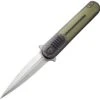 WE Knife Co. Angst 2002A, 3.06" CPM S35VN Stonewashed Dagger Blade, OD Green G-10 and Black Twill Carbon Fiber Handle