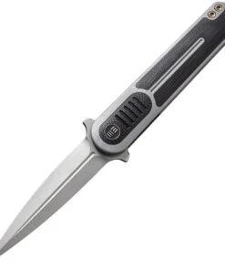 WE Knife Co. Angst 2002B, 3.06" CPM S35VN Stonewashed Dagger Blade, Gray & Black G-10 Handle