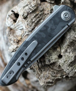 We Knife Co. WE Knife Smooth Sentinel - Ti/Marble CF (3" CPM 20CV SW) WE20043-1 -Knifeworks Sales Store WE200431.3 33526.1635528504