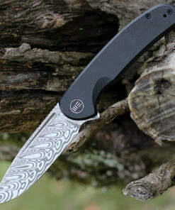 We Knife Co. WE Knife Beacon - Black Ti (3.5" Hakkapella Damasteel) WE20061B-DS1