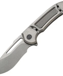 WE Knife Co. Minax, 2007B, 3.5" CPM-20CV Stonewash Drop Point Blade, Gray Titanium Hand