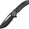 WE Knife Co. Minax, 2007C, 3.5" CPM-20CV Black Drop Point Blade, Black Titanium Handle