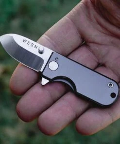 WESN Goods Microblade Folding Knife, 1.50" AUS-8 Satin Plain Blade, Black Titanium Handle 5 WESN Goods Microblade Folding Knife, 1.50" AUS-8 Satin Plain Blade, Black Titanium Handle -Knifeworks Sales Store WESN011 2 33019.1617818500