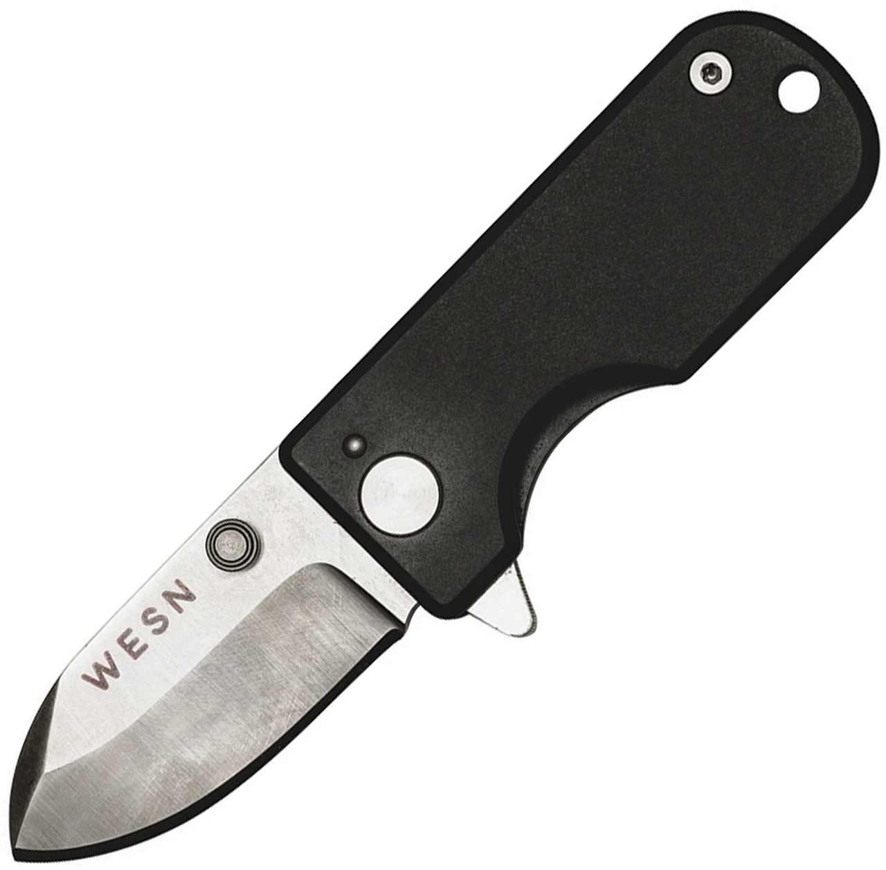 WESN Goods Microblade Folding Knife, 1.50" AUS-8 Satin Plain Blade, Black Titanium Handle 1 WESN Goods Microblade Folding Knife, 1.50" AUS-8 Satin Plain Blade, Black Titanium Handle