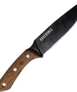 BareBones Living Woodsman No. 6 Field Knife, 5.75" Black Finished SK5 Carbon Steel Plain Blade, Walnut Handle