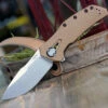 Zero Tolerance 0308 Framelock Folder, 3.75" CPM-20CV Stonewash Drop Point Plain Blade, Coyote Brown G-10 Handle