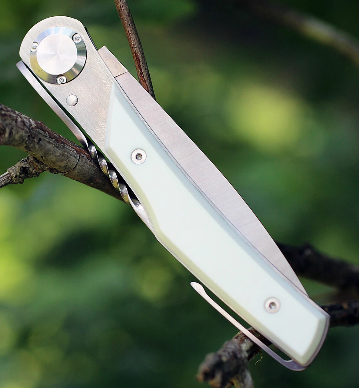 Actilam T3CC White Corian Folder with Clip, 3.25 in. X50CrMoV15N Plain Blade 3 Actilam T3CC White Corian Folder with Clip, 3.25 in. X50CrMoV15N Plain Blade - Image 3