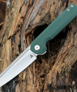 Arcform Slimfoot Folding - Ti / Green G10 (3.5" M390 Satin Sheepsfoot)