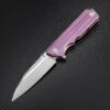 Artisan Cutlery Artisan Littoral ATZ1703GRE, 3.54 in. S35VN Plain Blade, Purple Titanium Handle
