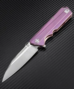 Artisan Cutlery Artisan Littoral ATZ1703GRE, 3.54 in. S35VN Plain Blade, Purple Titanium Handle