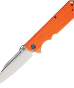 Artisan Cutlery Artisan Littoral ATZ1703POE , 3.54 in. D2 Plain Blade, Orange G10 Handle