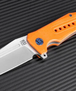 Artisan Cutlery Artisan Jungle ATZ1705POE, 3.94" D2 Plain Blade, Orange G-10 Handle