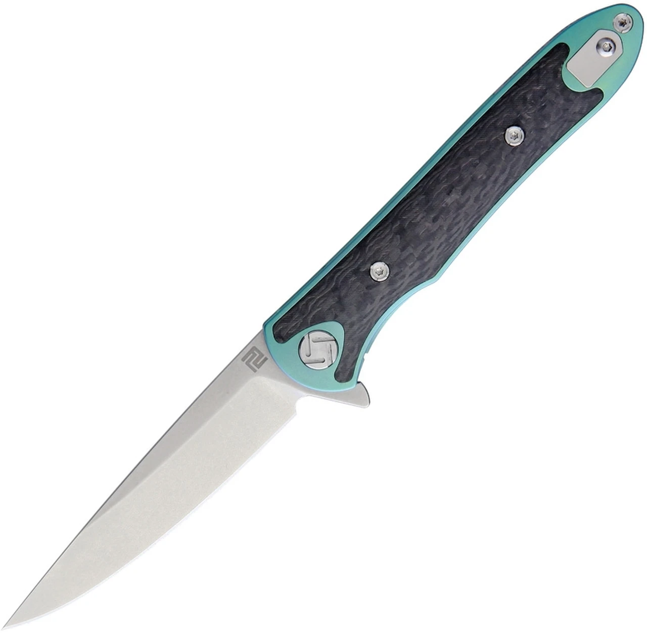 Artisan Cutlery Artisan ATZ1707GSGN Small Shark, 3.15" S35VN Plain Blade, Green Titanium TC4 Handle 1 Artisan Cutlery Artisan ATZ1707GSGN Small Shark, 3.15" S35VN Plain Blade, Green Titanium TC4 Handle