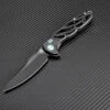 Artisan Cutlery Artisan Dragonfly ATZ1801GBKM, 3.94" M390 Black Plain Blade, Black TC4 Titanium Handle