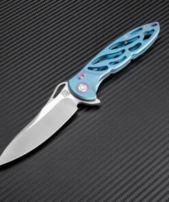 Artisan Cutlery Artisan Dragonfly ATZ1801GGNM, 3.94" M390 Plain Blade, Green TC4 Titanium Handle