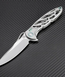 Artisan Cutlery Artisan Dragonfly ATZ1801GGYM, 3.94" M390 Plain Blade, Gray TC4 Titanium Handle