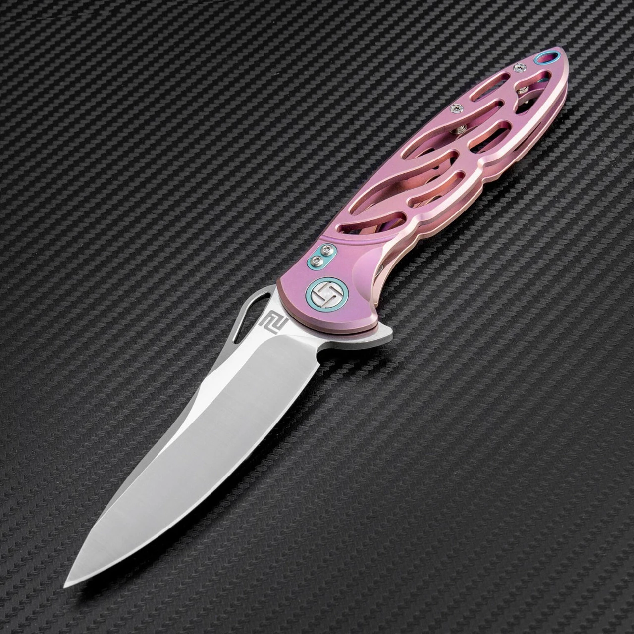Artisan Cutlery Artisan Dragonfly ATZ1801GRES, 3.94" S35VN Plain Blade, Rose TC4 Titanium Handle 4 Artisan Cutlery Artisan Dragonfly ATZ1801GRES, 3.94" S35VN Plain Blade, Rose TC4 Titanium Handle - Image 4