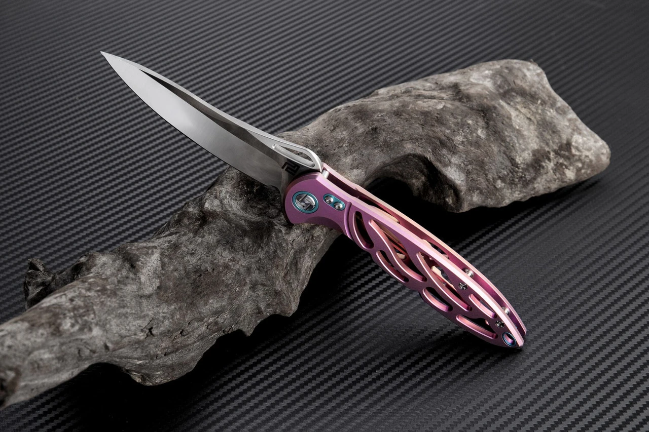 Artisan Cutlery Artisan Dragonfly ATZ1801GREM, 3.94" M390 Plain Blade, Rose TC4 Titanium Handle 2 Artisan Cutlery Artisan Dragonfly ATZ1801GREM, 3.94" M390 Plain Blade, Rose TC4 Titanium Handle - Image 2