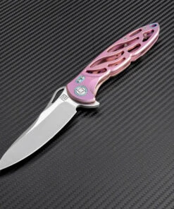 Artisan Cutlery Artisan Dragonfly ATZ1801GREM, 3.94" M390 Plain Blade, Rose TC4 Titanium Handle