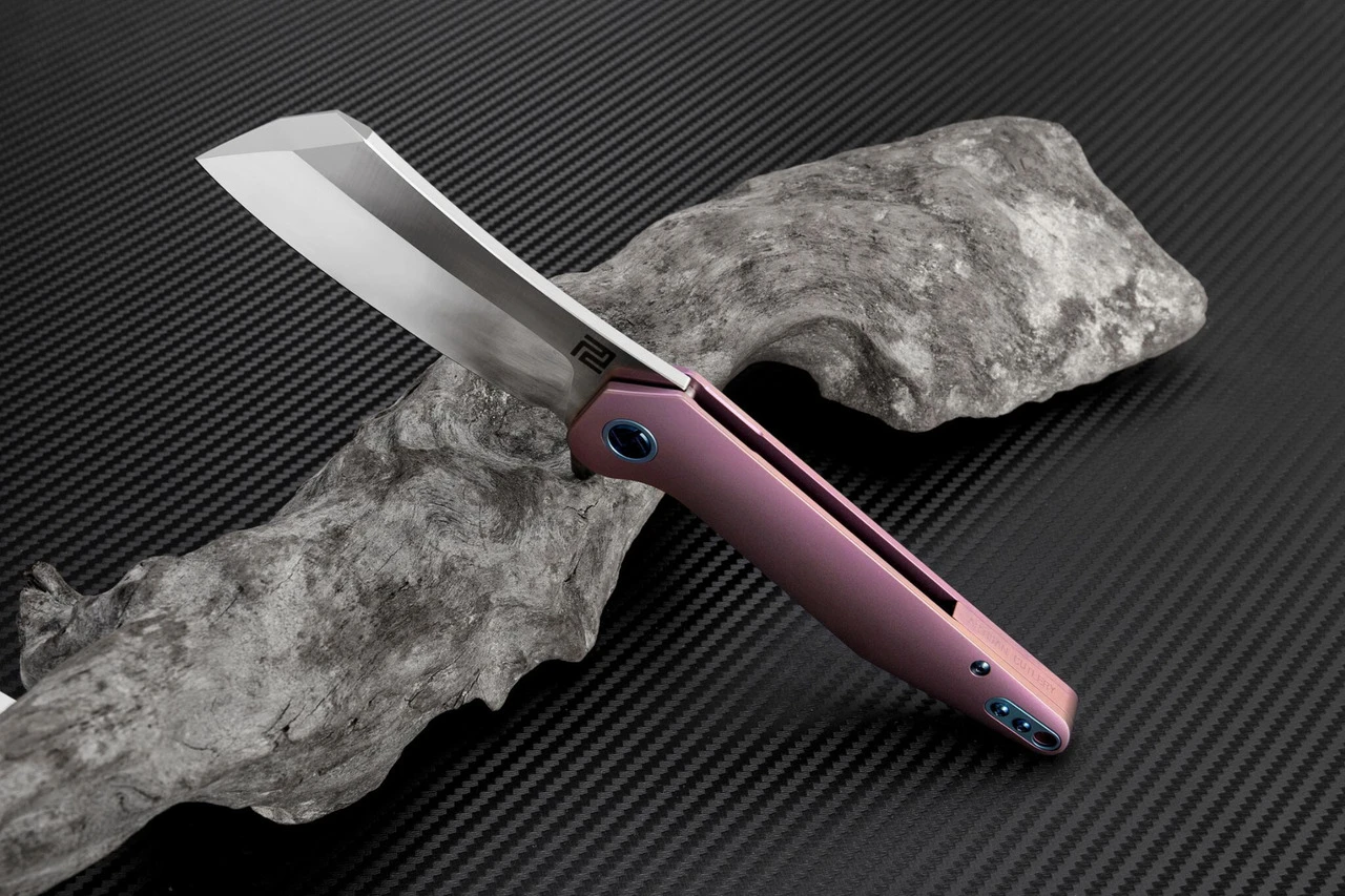 Artisan Cutlery Artisan Osprey ATZ1803GRES, 3.74" S35VN Plain Blade, Rose TC4 Titanium Handle 2 Artisan Cutlery Artisan Osprey ATZ1803GRES, 3.74" S35VN Plain Blade, Rose TC4 Titanium Handle - Image 2