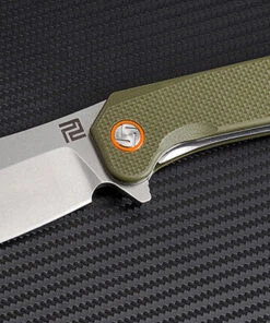 Artisan Cutlery Artisan Osprey ATZ1803PGNF, 3.94" D2 Plain Blade, Green (Flat) G-10 Handle