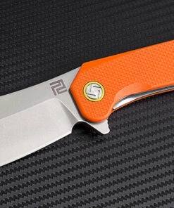Artisan Cutlery Artisan Osprey ATZ1803POEF, 3.94" D2 Plain Blade, Orange (Flat) G-10 Handle