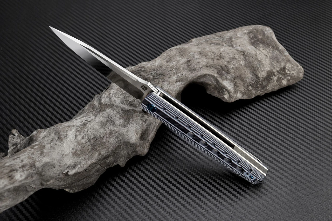 Artisan Cutlery Artisan ATZ1807GBWM Virginia, 3.94" M390 Plain Blade, Black/White G-10 Handle 2 Artisan Cutlery Artisan ATZ1807GBWM Virginia, 3.94" M390 Plain Blade, Black/White G-10 Handle - Image 2