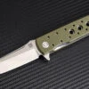 Artisan Cutlery Artisan Virginia ATZ1807PGNF, 3.94" D2 Plain Blade, Flat Green G-10 Handle