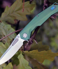 Artisan Cutlery Artisan Zumwalt ATZ1808GGNM, 3.78" M390 Plain Blade, Green Titanium Handle