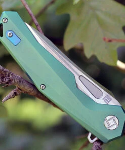 Artisan Cutlery Artisan Zumwalt ATZ1808GGNM, 3.78" M390 Plain Blade, Green Titanium Handle -Knifeworks Sales Store atz1808ggnm.3 87177.1566585972