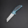 Artisan Cutlery Artisan Falcon ATZ1809GBUM, 3.62" M390 Plain Blade, Blue Carbon Fiber/Titanium Handle
