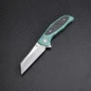Artisan Cutlery Artisan Falcon ATZ1809GGNS, 3.62" S35VN Plain Blade, Green Carbon Fiber/Titanium Handle