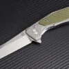Artisan Cutlery Artisan Falcon ATZ1809PGGN, 3.94" D2 Plain Blade, Gray/Green Aluminum/G-10 Handle