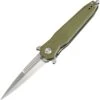 Artisan Cutlery Artisan Hornet ATZ1810PGNF, 3.54" D2 Steel Stone Wash Blade, Green G10 Handle