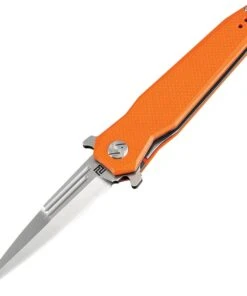 Artisan Cutlery Artisan Hornet ATZ1810POEF, 3.54" D2 Steel Stone Wash Blade, Orange G10 Handle