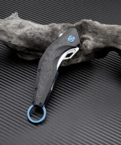 Artisan Cutlery Artisan Cobra ATZ1811GBUS, 3.15" S35VN Plain Blade, Blue Carbon Fiber Handle -Knifeworks Sales Store atz1811gbu 2 1 78026.1566586086