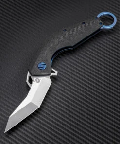 Artisan Cutlery Artisan Cobra ATZ1811GBUS, 3.15" S35VN Plain Blade, Blue Carbon Fiber Handle -Knifeworks Sales Store atz1811gbum 54602.1566586087