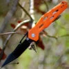 Artisan Cutlery Artisan Interceptor ATZ1812PBOE, 3.54" D2 Black Tanto Blade, Orange G10 Handle