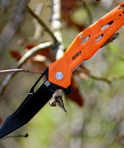 Artisan Cutlery Artisan Interceptor ATZ1812PBOE, 3.54" D2 Black Tanto Blade, Orange G10 Handle