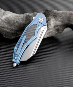 Artisan Cutlery Artisan Apache ATZ1813GBUS, 3.82" S35VN Plain Blade, Blue Titanium/Carbon Fiber Handle -Knifeworks Sales Store atz1813gbus 2 42930.1566586024