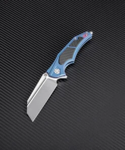 Artisan Cutlery Artisan Apache ATZ1813GBUS, 3.82" S35VN Plain Blade, Blue Titanium/Carbon Fiber Handle