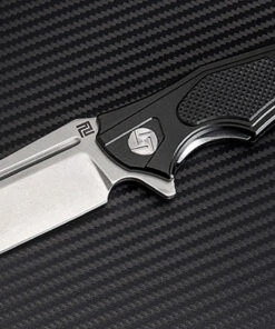 Artisan Cutlery Artisan Apache ATZ1813PBBK, 3.7" D2 Plain Blade, Black Aluminum/G-10 Handle